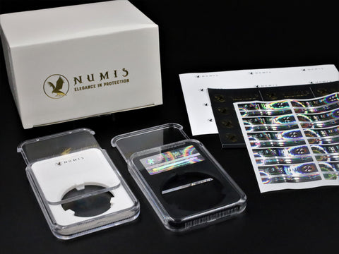 NUMIS Ten Pack (Not-Kit) Sliding Cases, Patent Pending, YOUR CHOICE OF DIFFERENT CASES 10 Mixed Color and Size Choices 10-40mm