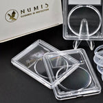 NUMIS 10 Pack (Non-Kit), You Choose Your Size- Premium Clear Coin Cases with Holograms and Labels