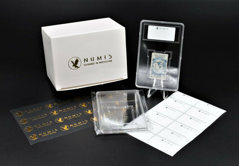 NUMIS 10 Stamp Holders, Case, Slab, Protection, Thin Acrylic 39mm by 30mm